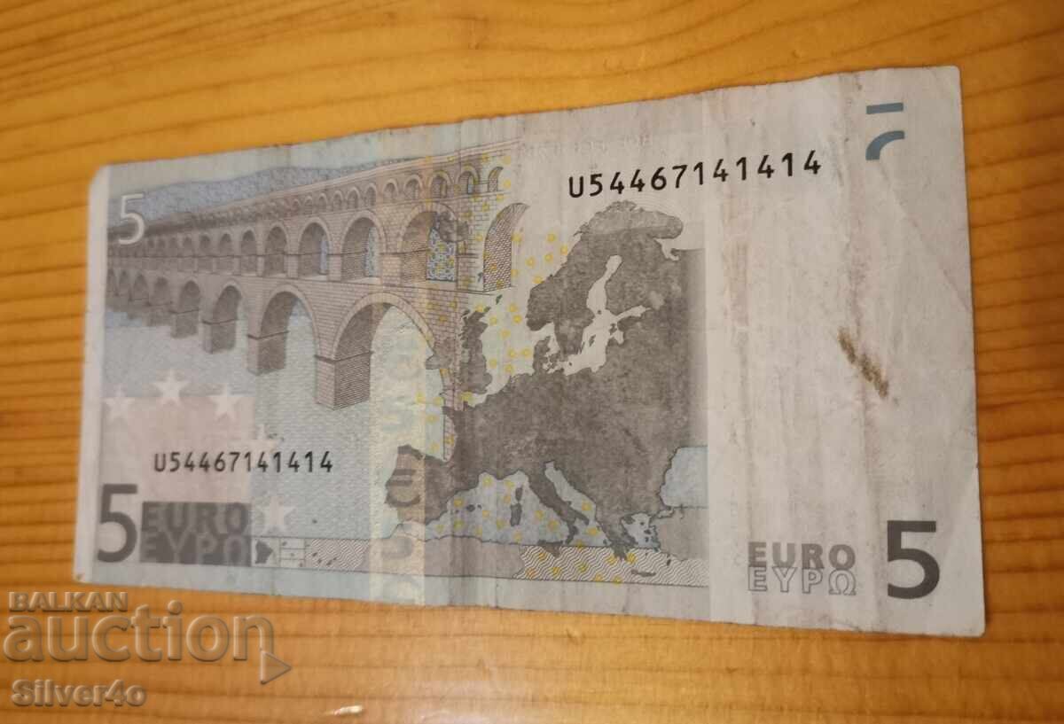 Аукцион ЕВРОПА EUROPA 5 Евро Euro емисия issue 2002