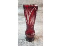 Vază din cristal roșu Bohemia