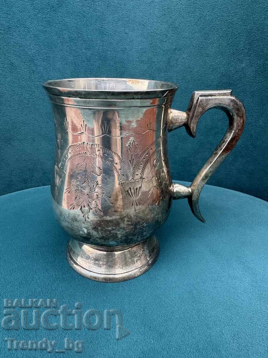 Licitație Pahar argintat pentru bere sau vin – stil clasic