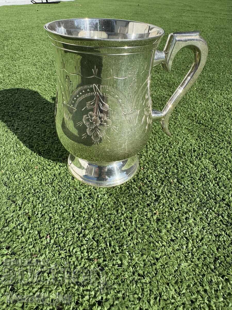 Pahar argintat pentru bere sau vin – stil clasic