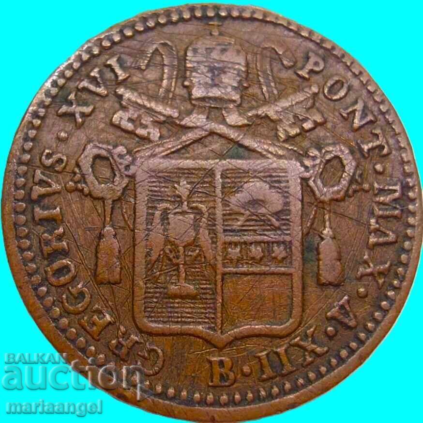 1/2 байоко 1842 Ватикан Григори XVI медна - 6