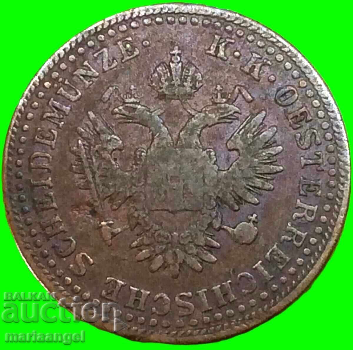 Livrarea 2 Kreuzers 1852 Austria 11g cupru - rar!!!