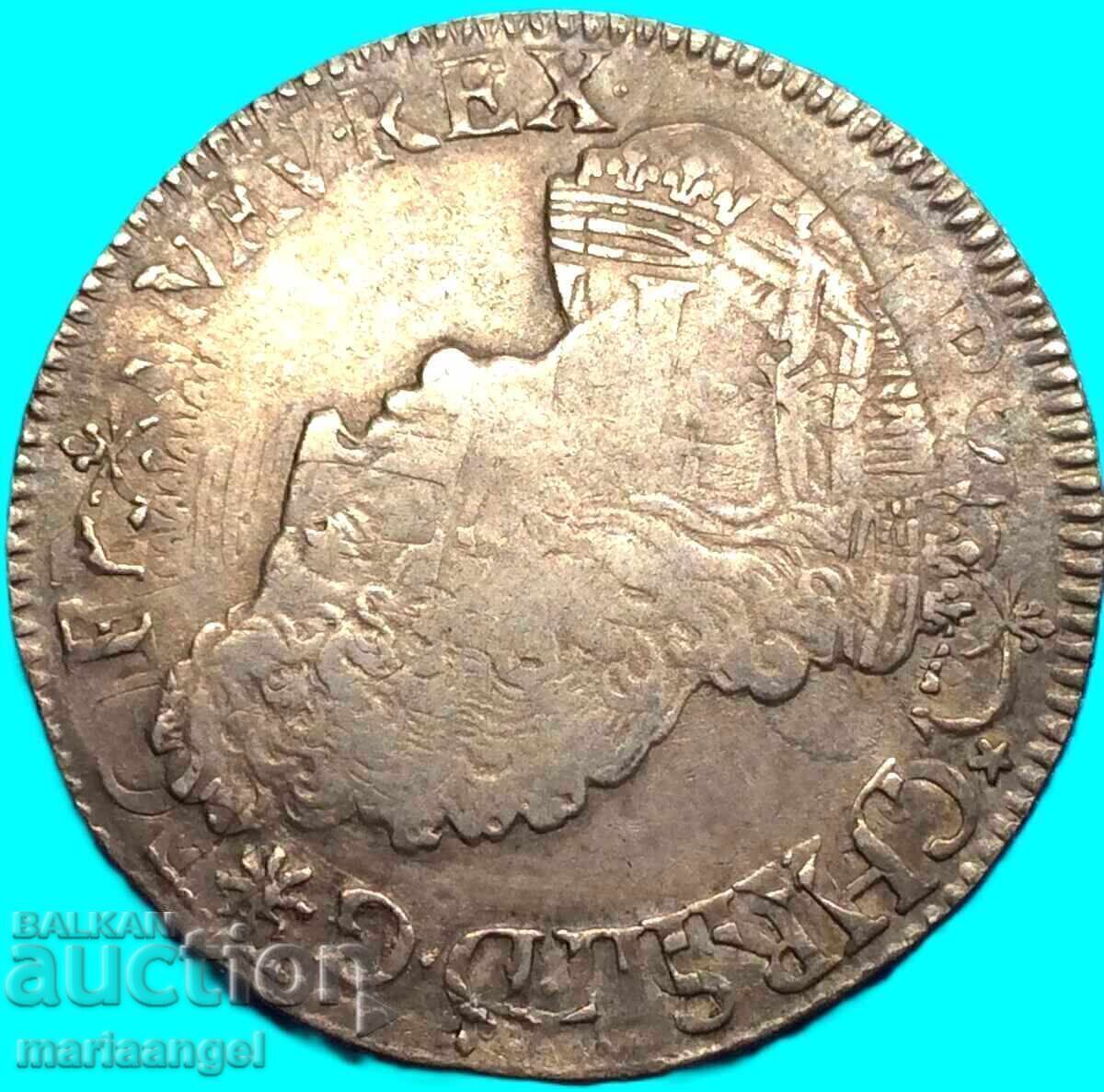 Γαλλία 1/2 Εκύ 6994 (1694) Β - Ρουέν Λουδοβίκος XIV ασήμι - 5
