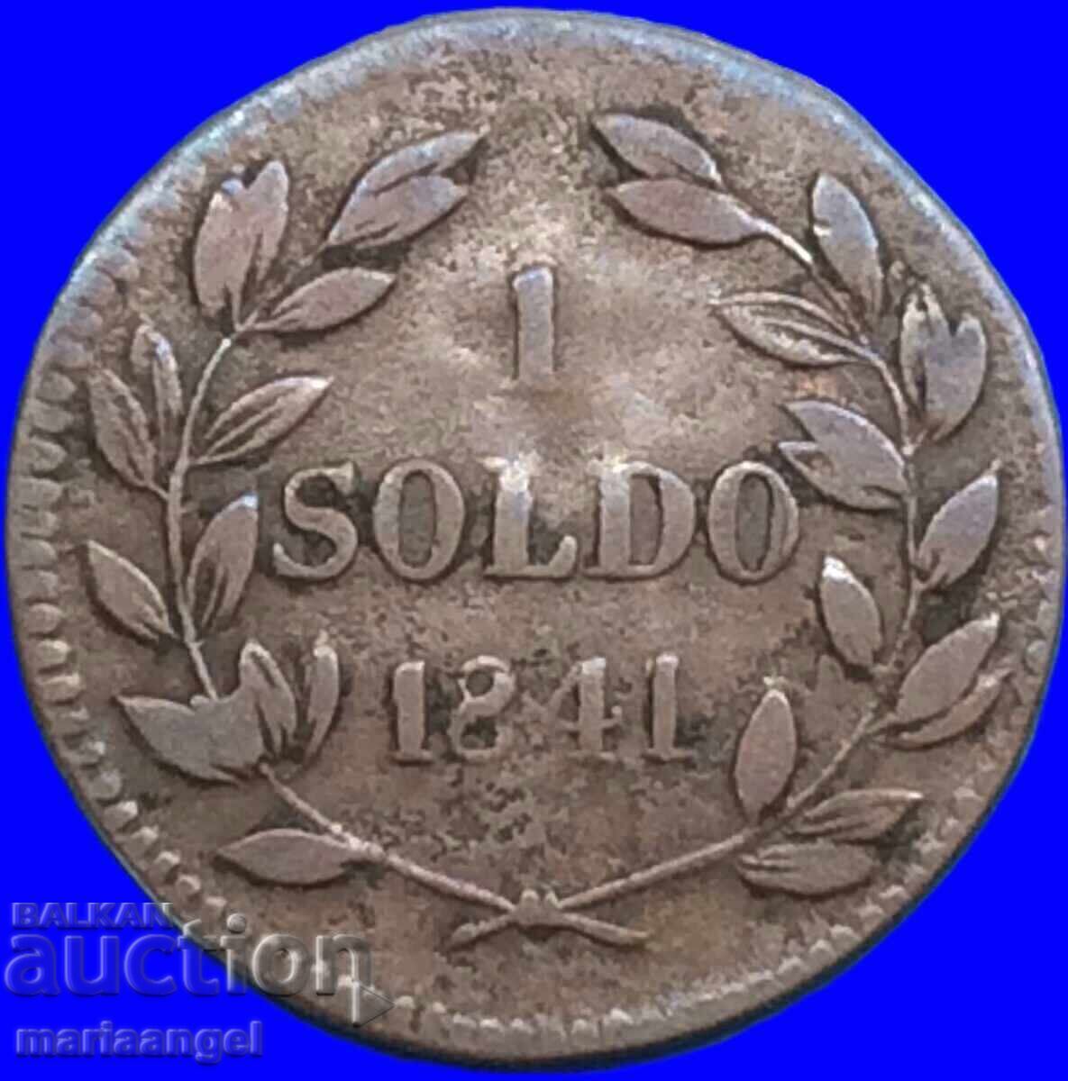 Δημοπρασία Lucca 1 soldo 1841 Carlo Lodovico - Duce di Lucca Ιταλία