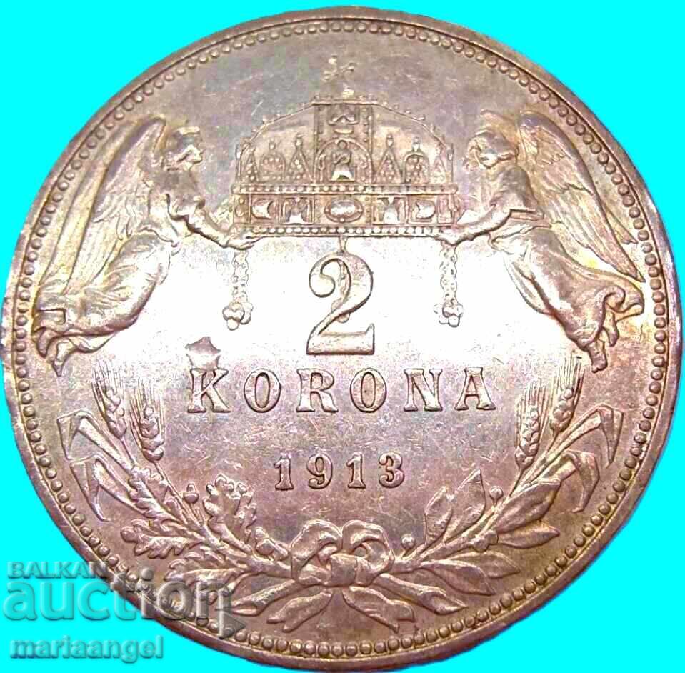 2 Crowns 1913 Hungary - 5