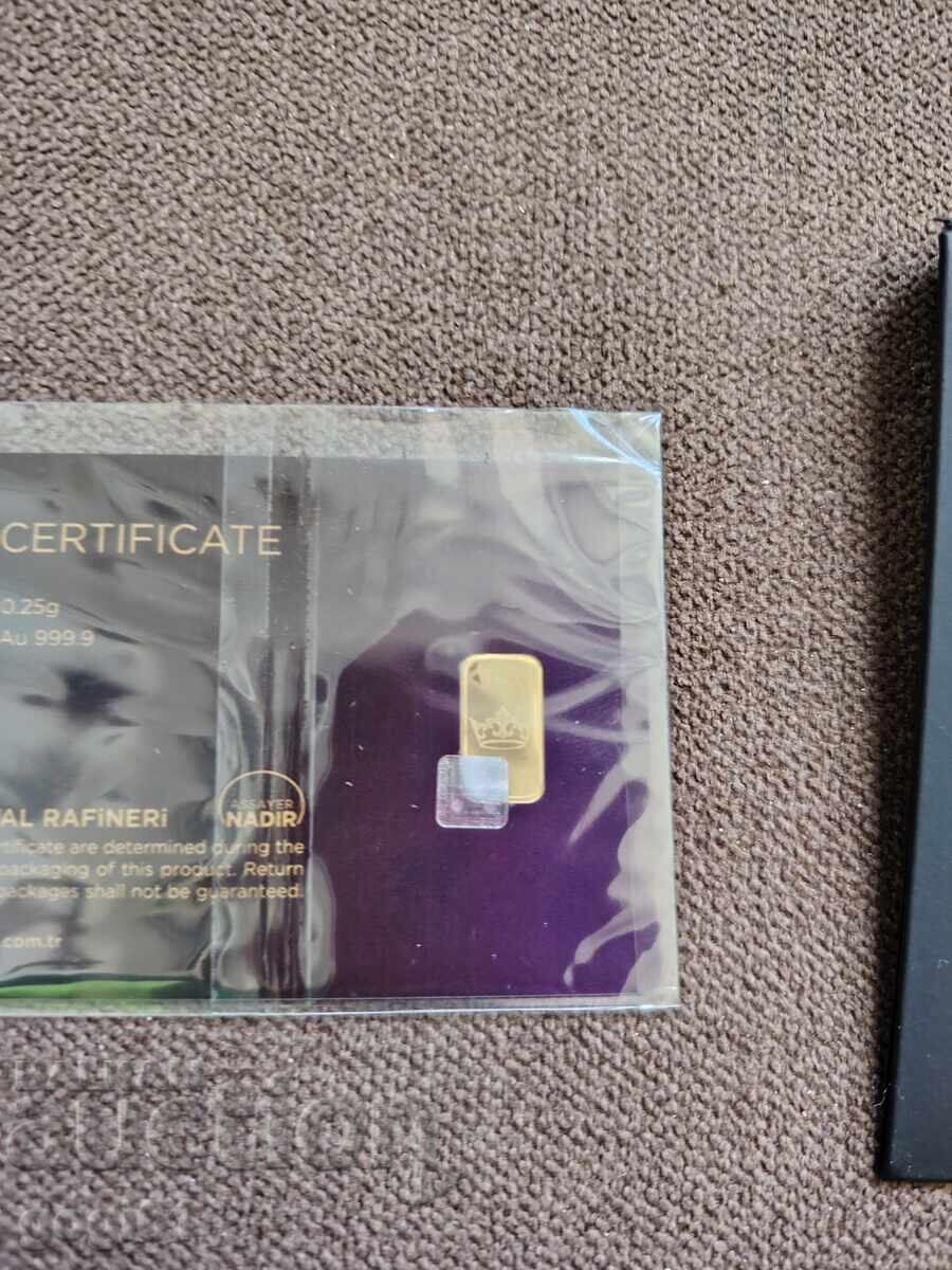 Δημοπρασία Zlatna plochka Tavex 0,25 gr 24 karata Δημοπρασία Zlatna plochka Tavex 0,25 gr 24 karata