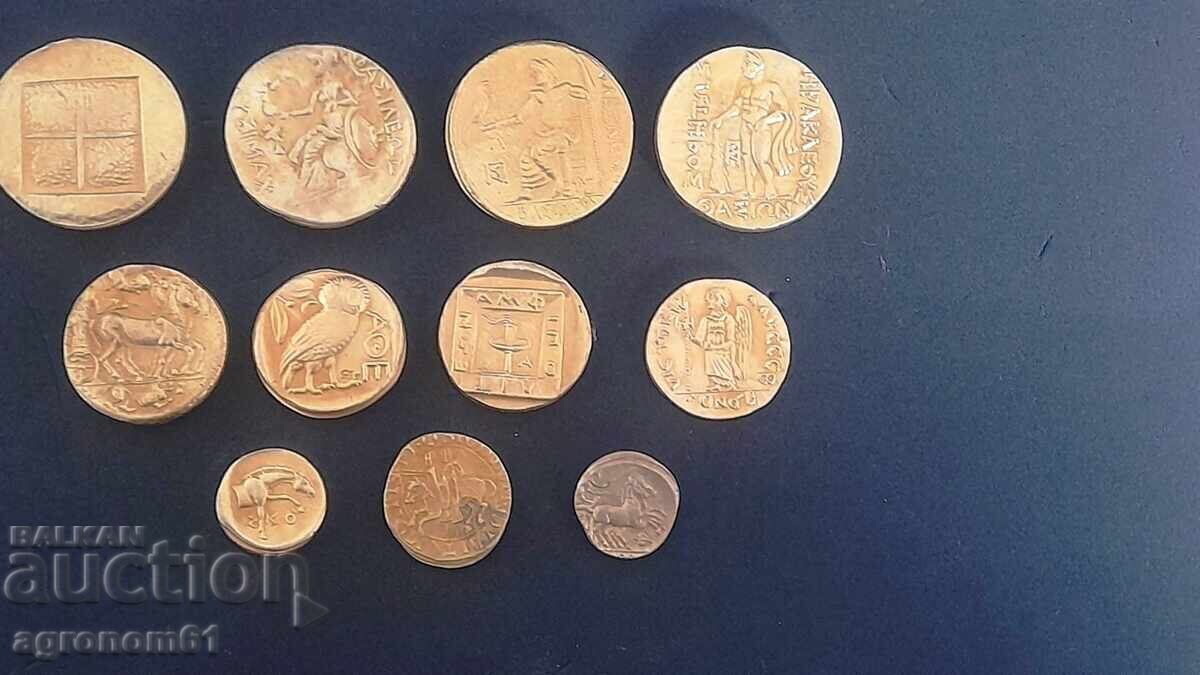 Επιχρυσωμένα νομίσματα κινεζικού ζωδιακού κύκλου 12 τεμάχια - 5