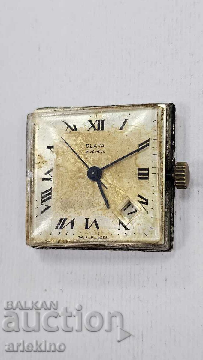 Hand-wound USSR SLAVA watch movement - 5