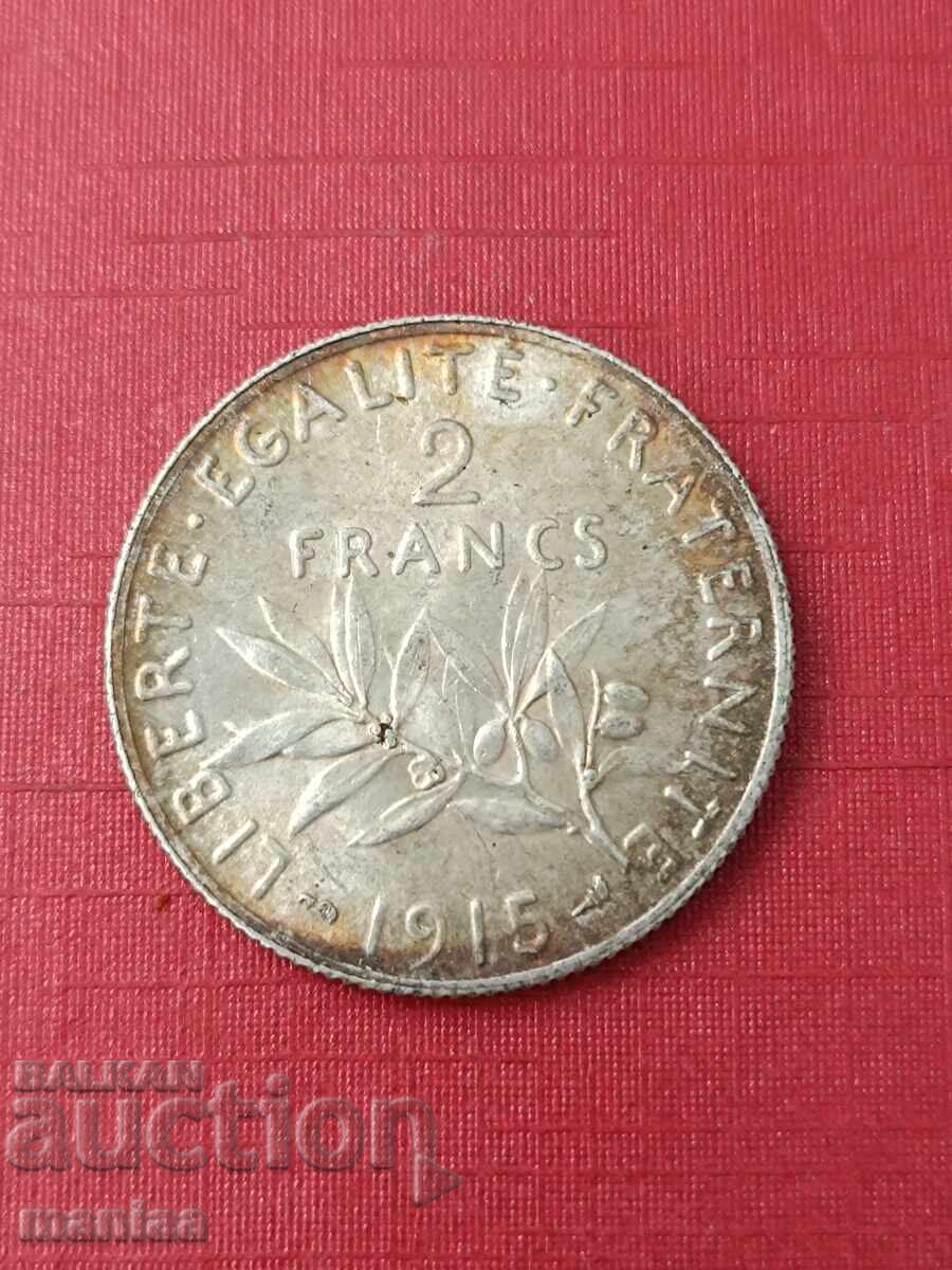 2 franci 1915. Argint! cu preț € 25.00 | 48.90 BGN