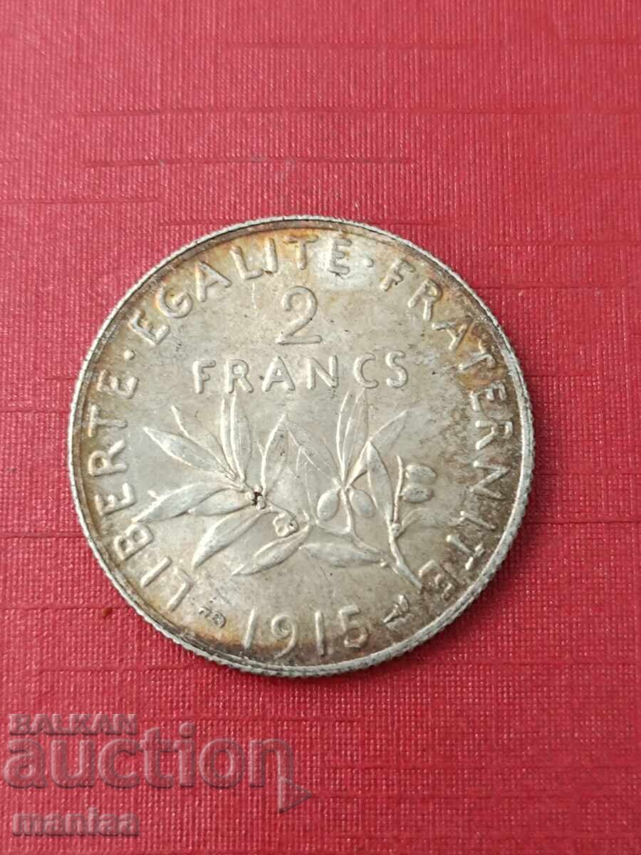 2 franci 1915. Argint!