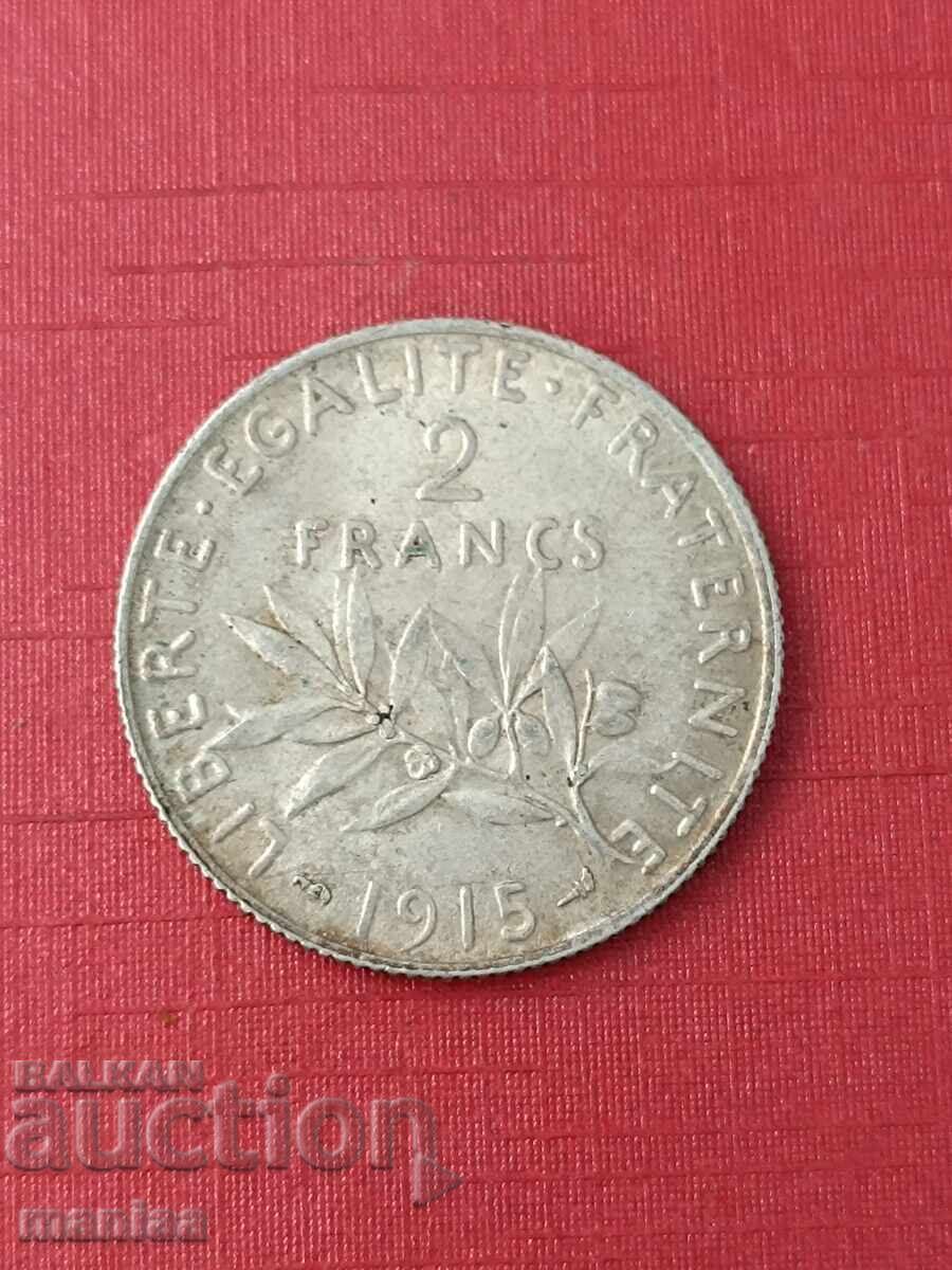 2 franci 1915. Argint! cu preț € 25.00 | 48.90 BGN