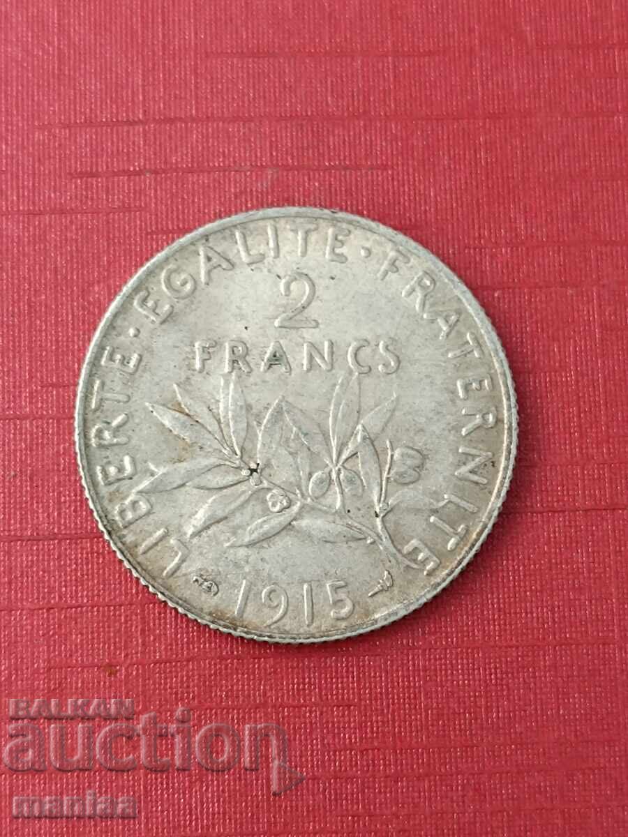 2 franci 1915. Argint!