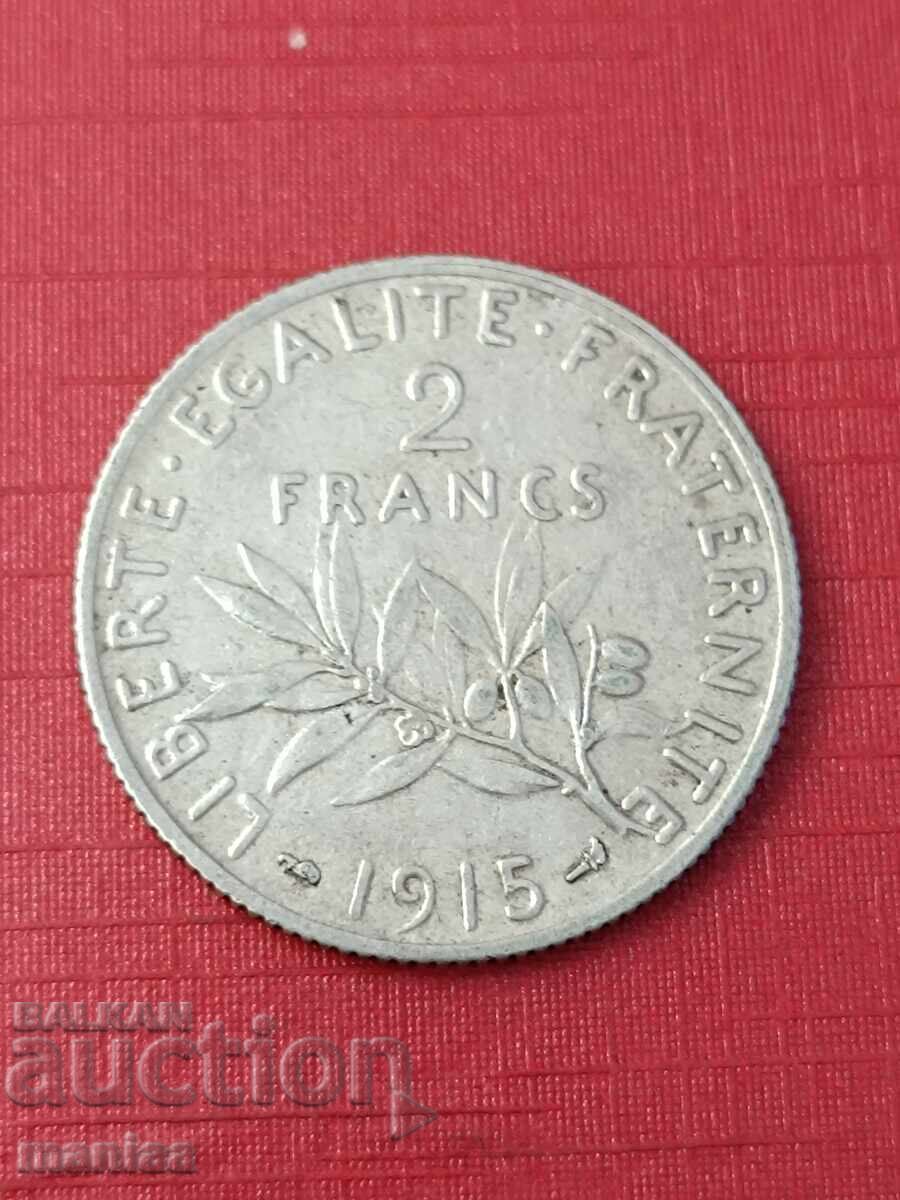 2 franci 1915. Argint! cu preț € 28.00 | 54.76 BGN