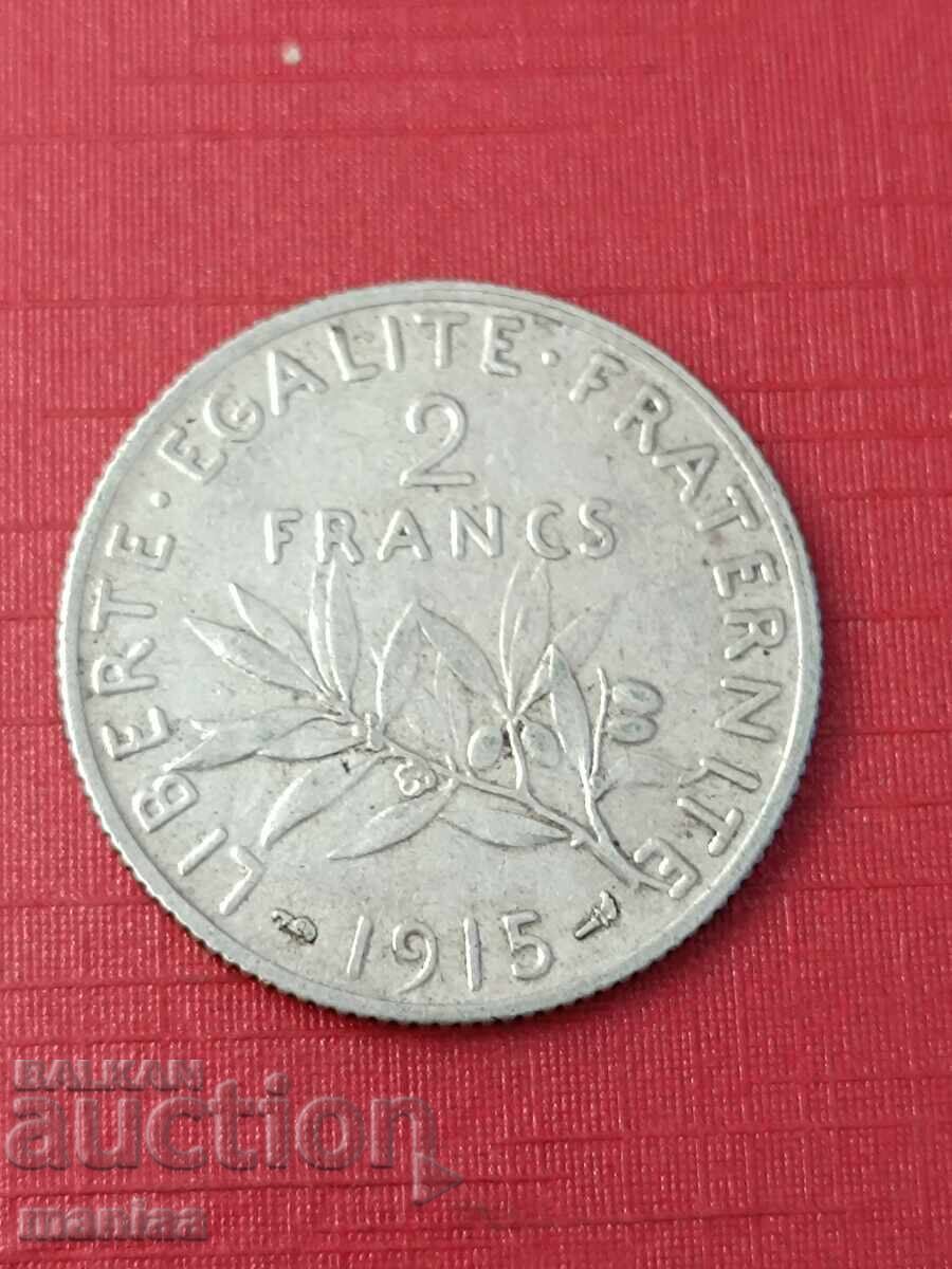 2 franci 1915. Argint!