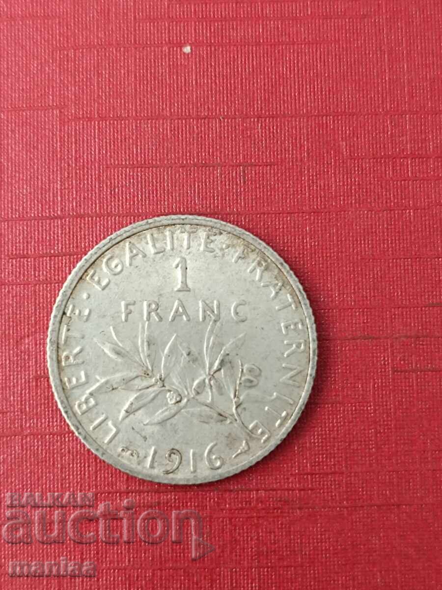 1 франк 1916г .Сребро !