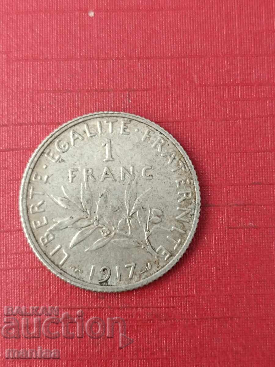 1 franc 1917. Argint! 1 franc 1917. Argint!
