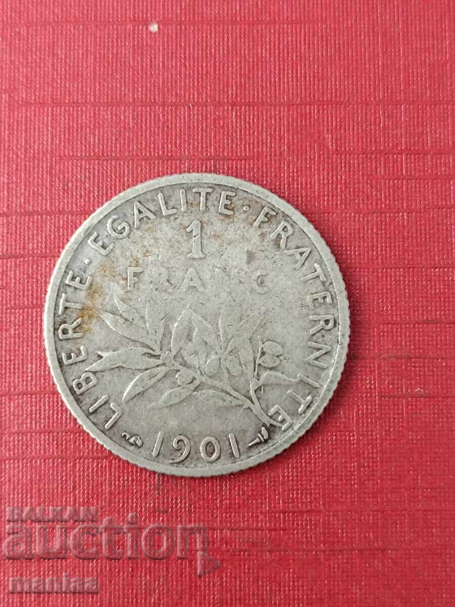 1 franc 1901 Argint! cu preț € 18.00 | 35.20 BGN