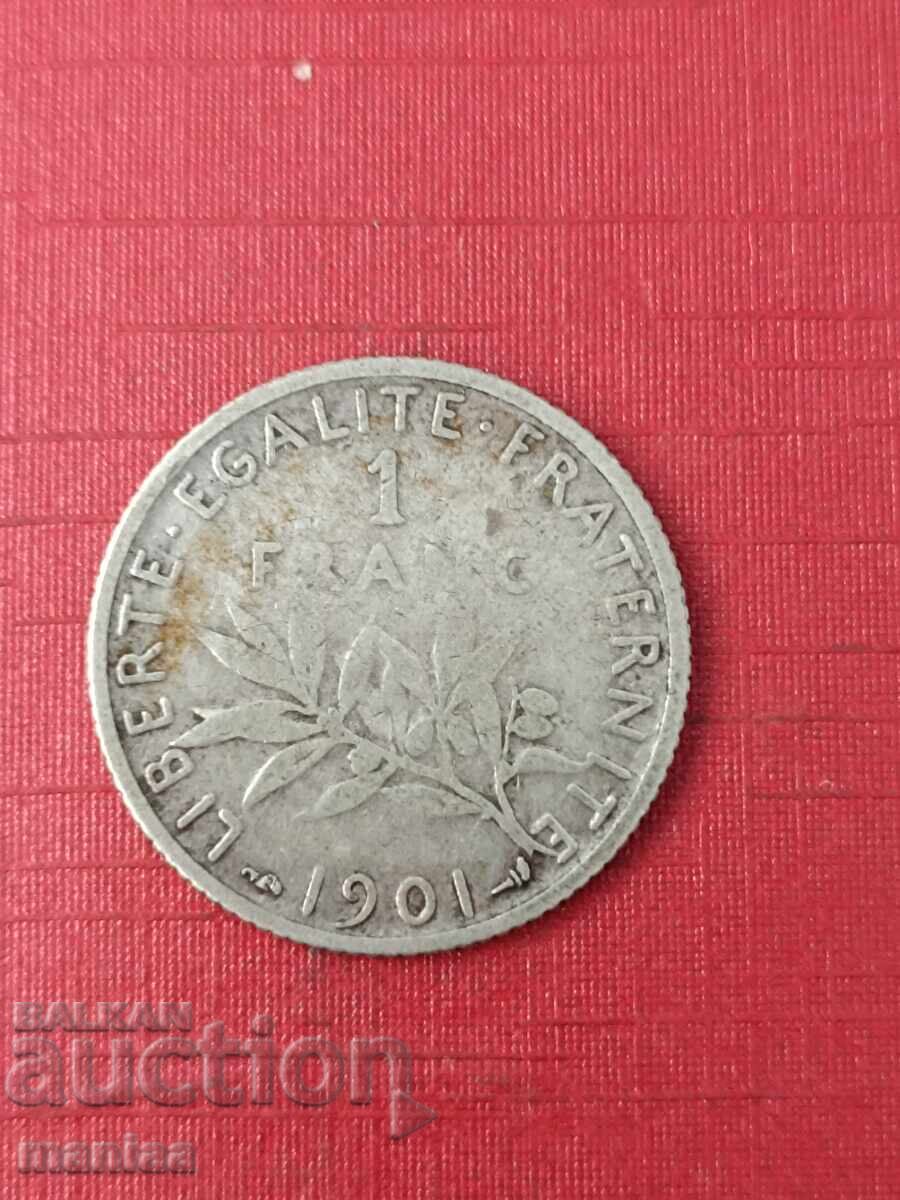 1 franc 1901 Argint!