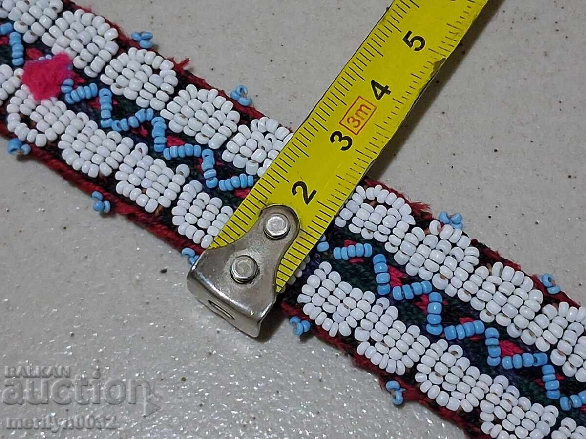 Livrarea Curea costum cu margele Curea albastra cu margele