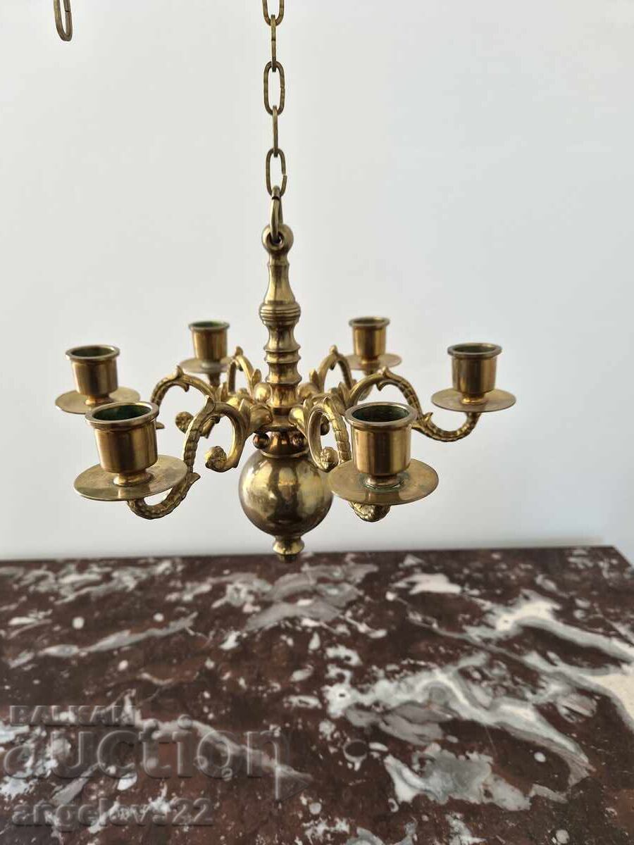 Ογκώδες κρεμαστό μπρούτζινο κηροπήγιο!!!