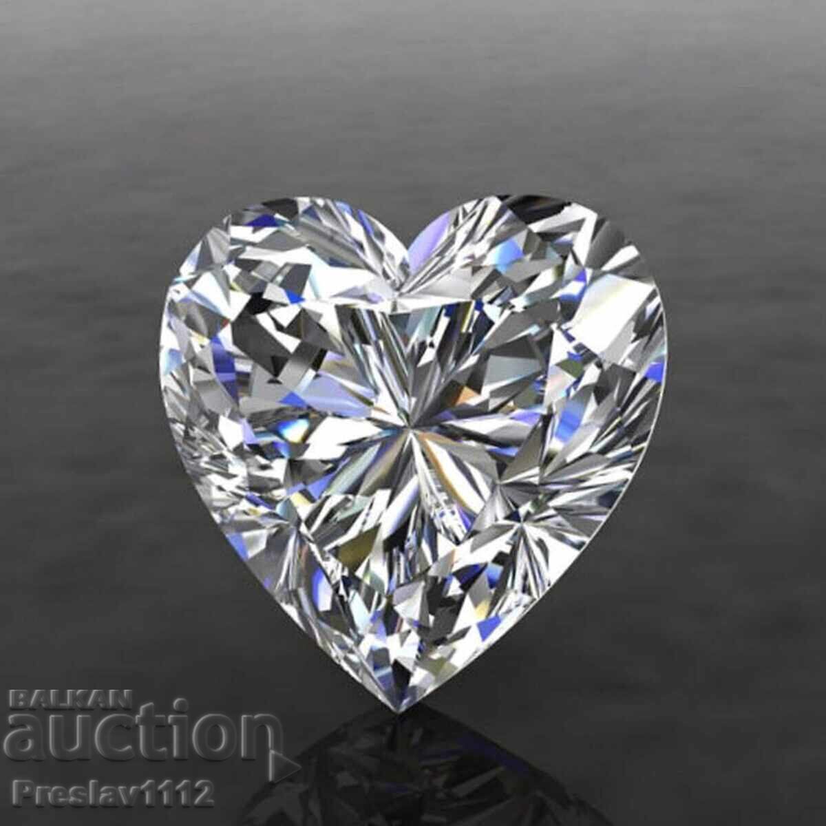 Διαμάντι (Moissanite) Καρδιά 0,8 καρατίων με τιμή € 0.01 | 0.02 BGN