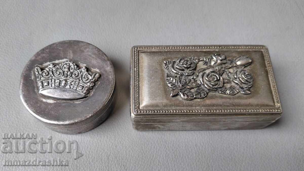 Метални кутийки за бижута, посребрени