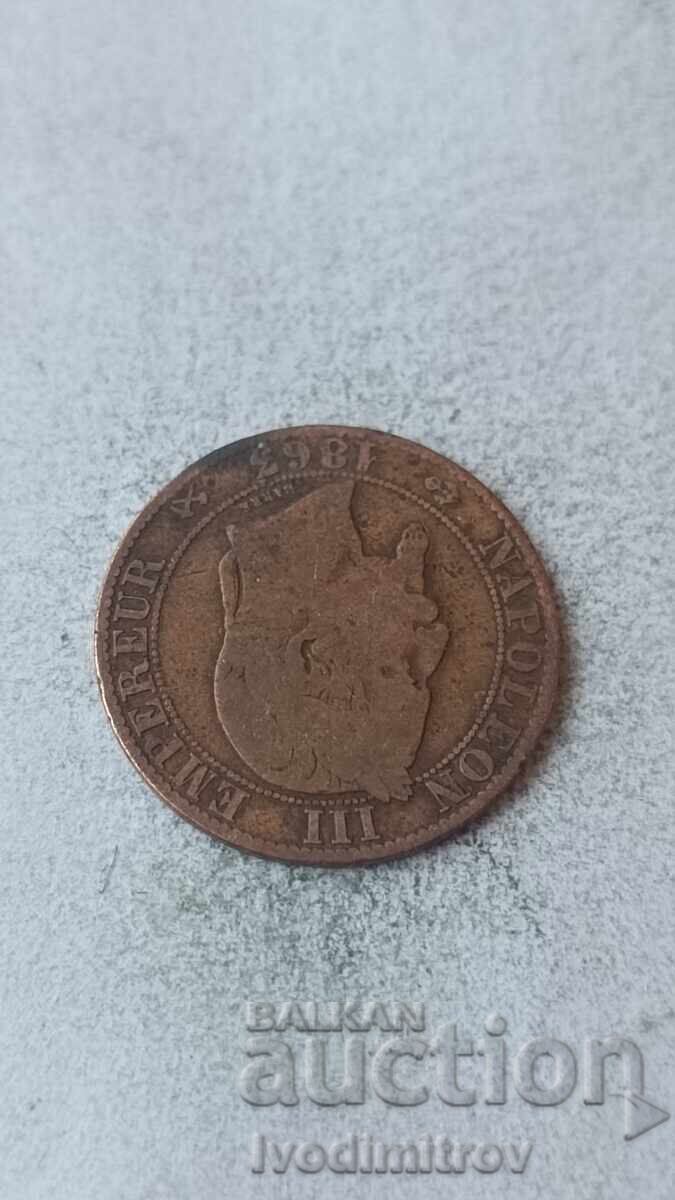 France 5 centimes 1863 K with price € 3.27 | 6.40 BGN