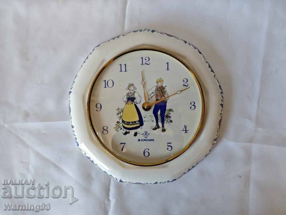 Delivery of Porcelain German wall clock - Junghans - 1980 Delivery of Porcelain German wall clock - Junghans - 1980