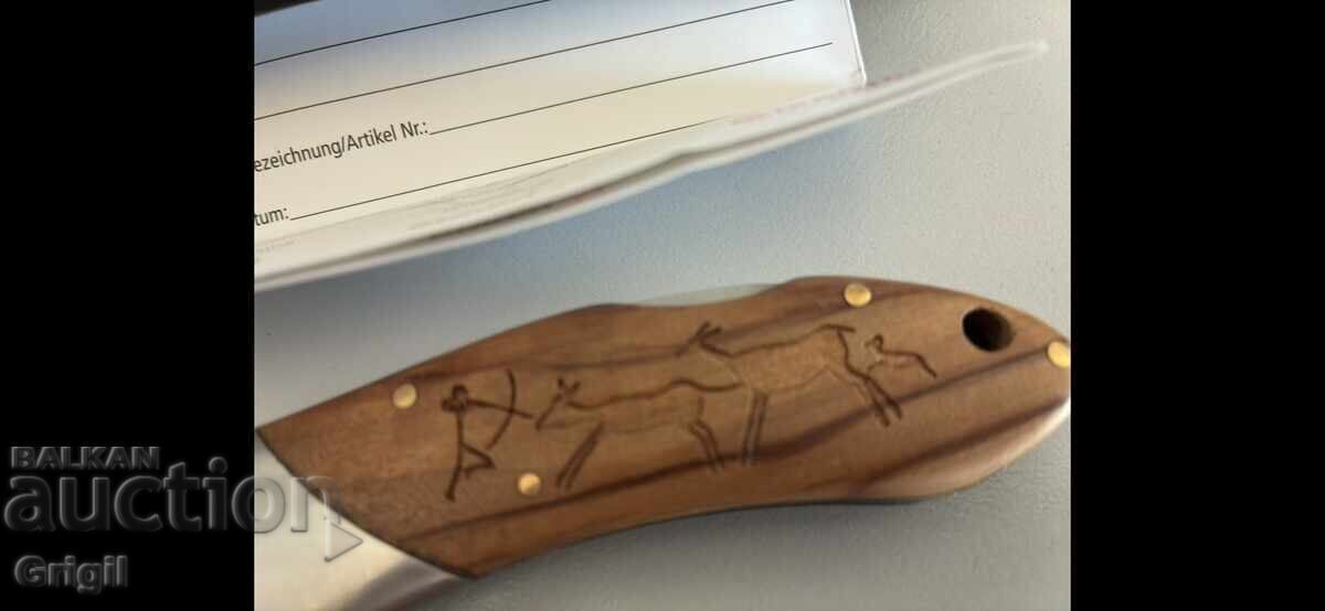 Аукцион Нож дамаска стомана. Boker Magnum Caveman Damascu. Solingen