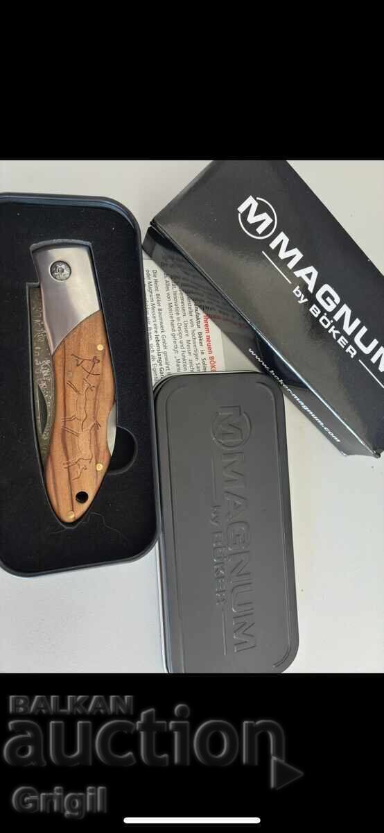 Нож дамаска стомана. Boker Magnum Caveman Damascu. Solingen - 5