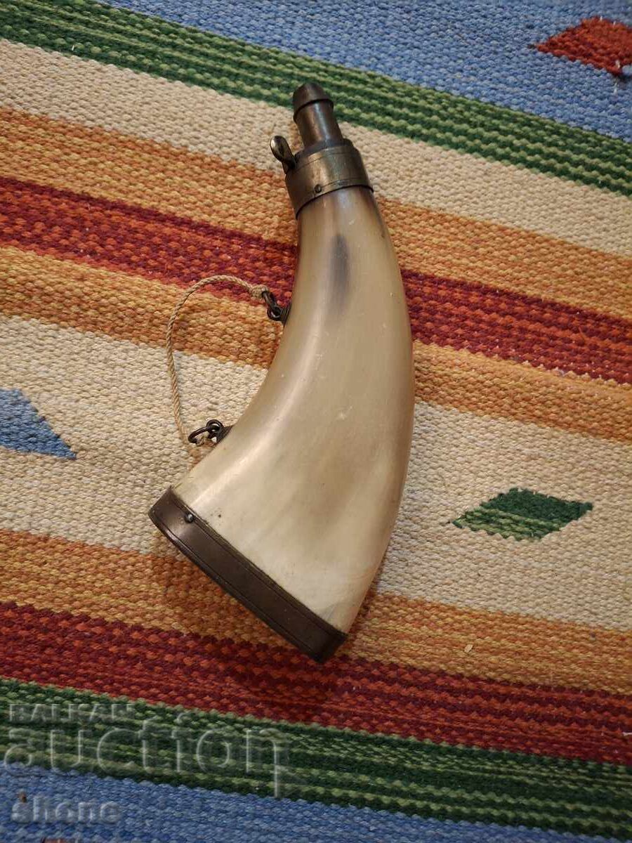Powder flask for flintlock pistol, musket, rifle, boyliya