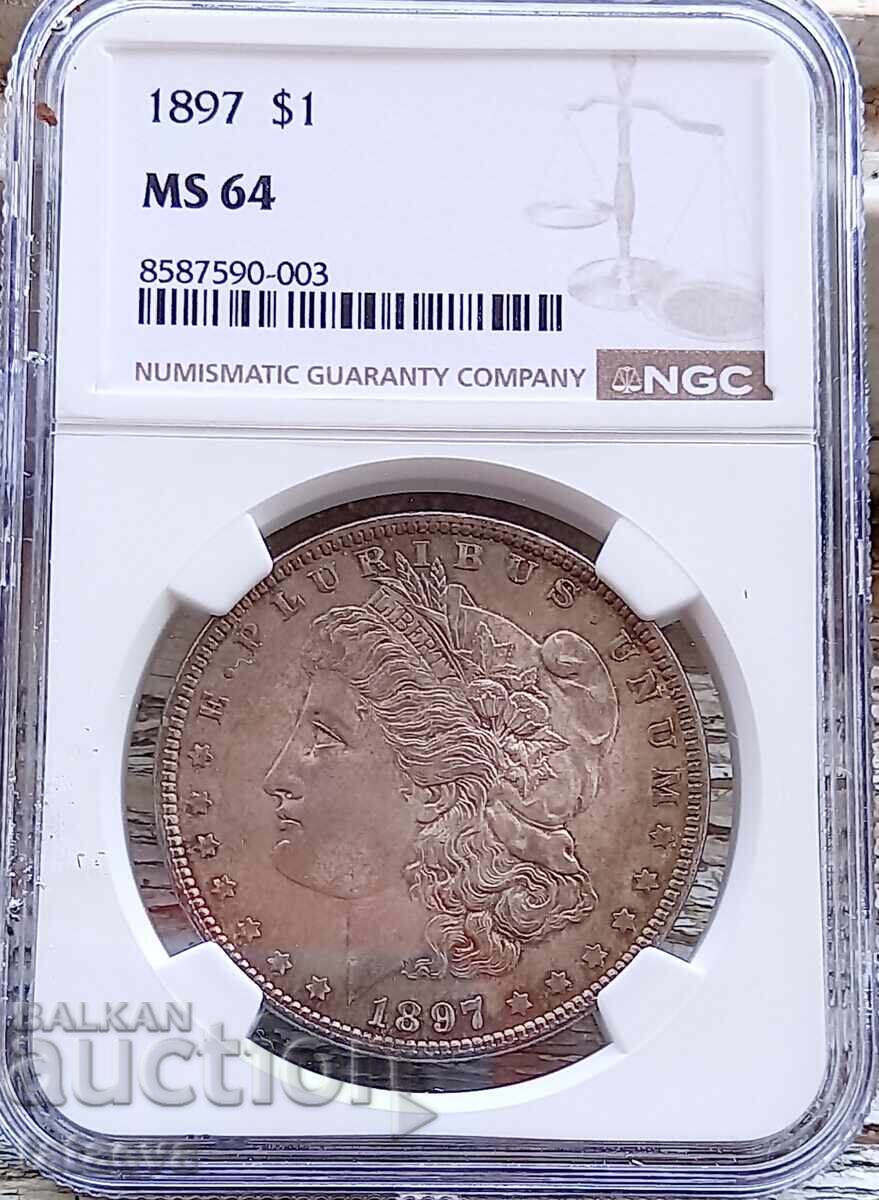 1 dollar 1897, MS64, Read the description 1 dollar 1897, MS64, Read the description