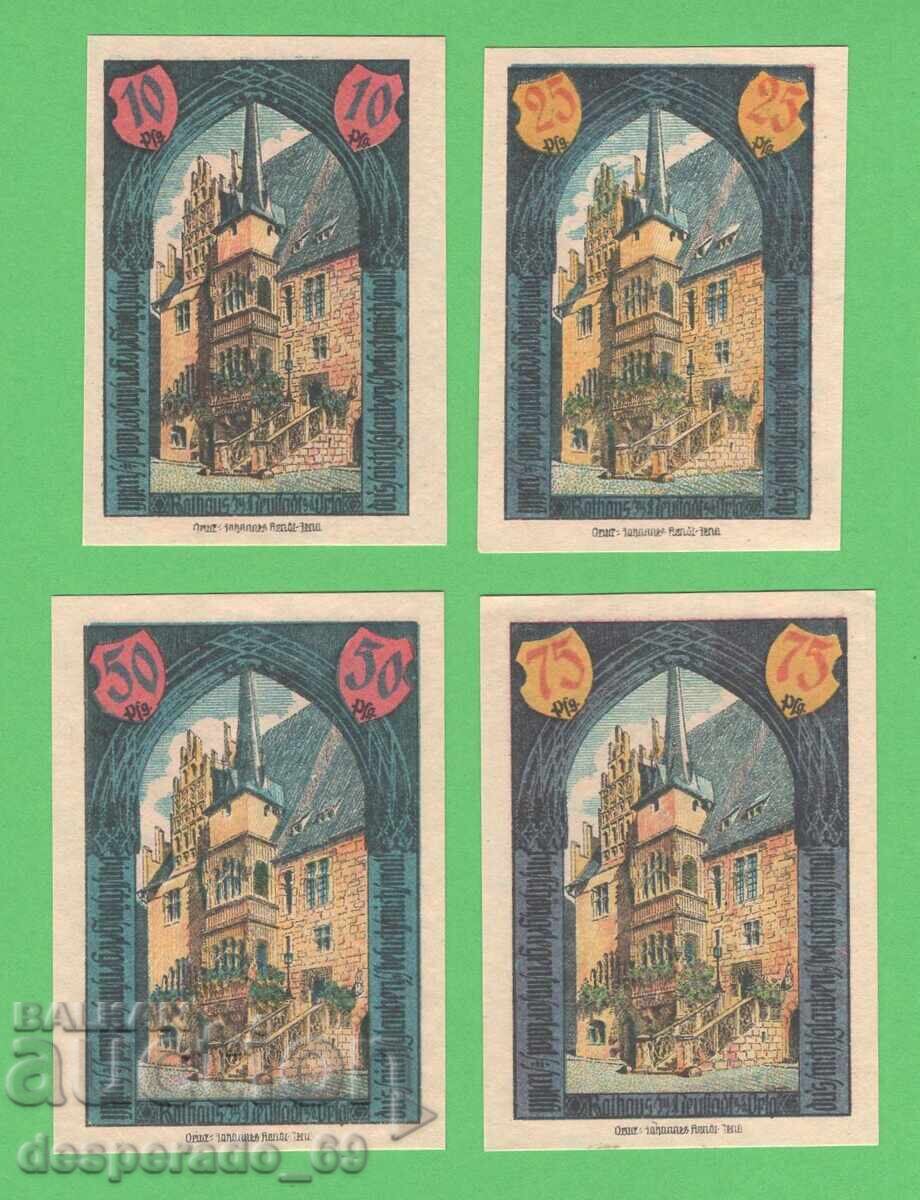 (¯`'•.¸NOTGELD (orașul Neustadt) 1921 UNC -4 buc. bancnote¸.•'´¯)