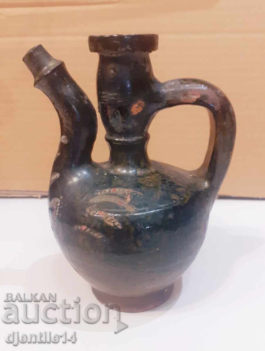 Cană din ceramică, semnată, veche - 7