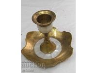 Sfeșnic din bronz cu sidef