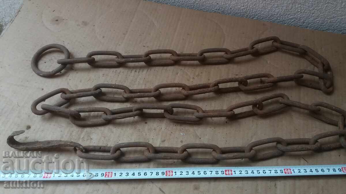 СТАРА МАСИВНА ВЕРУГА - СИНДЖИР ЗА КАМИНА - 5
