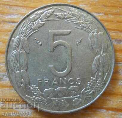 5 franci 1984 - Africa Centrală