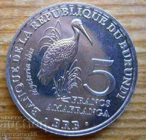 5 franci 2014 - Burundi (seria păsări)