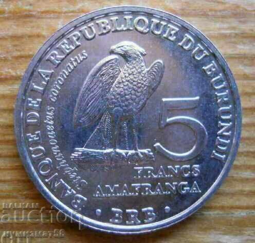 5 franci 2014 - Burundi (seria păsări)
