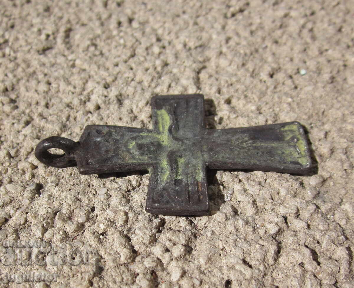 Old Bulgarian Revival bronze cross - 6