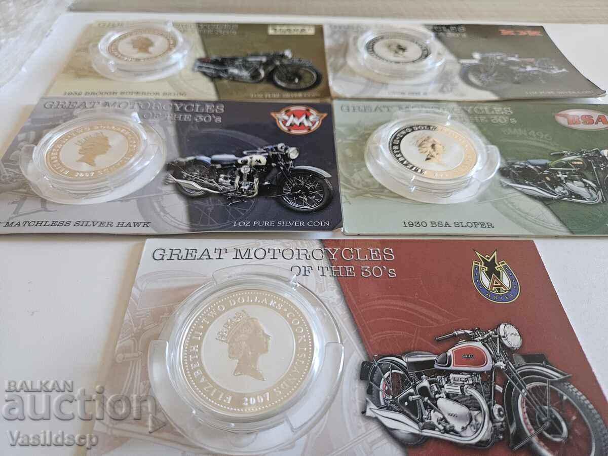 Licitație Argint. Lot 5 x 1 oz, Insulele Cook, 2007