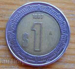 1 peso 1987 - Mexic (bimetal)