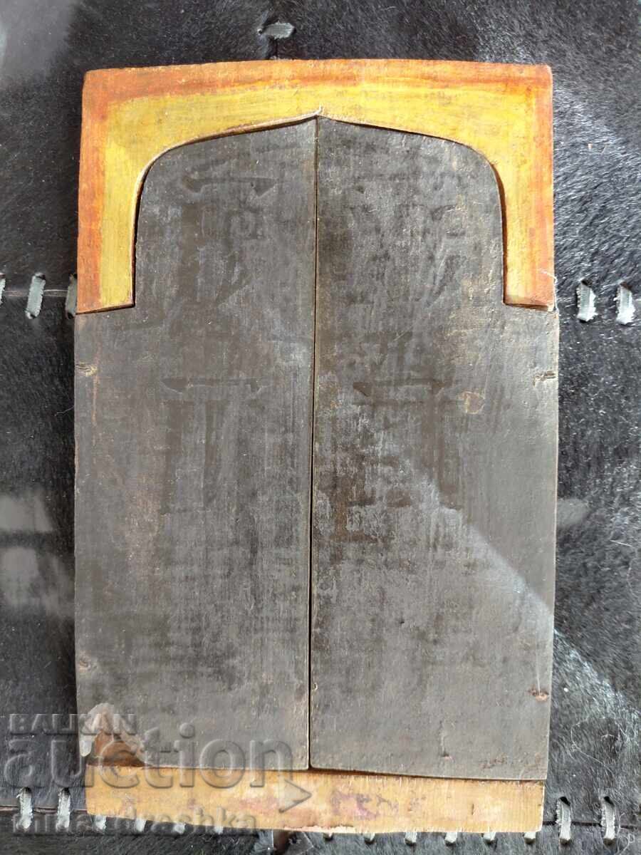 Veche icoană de casă pictată triptic școală de Tărnovo secolul al XIX-lea - 5 Veche icoană de casă pictată triptic școală de Tărnovo secolul al XIX-lea - 5