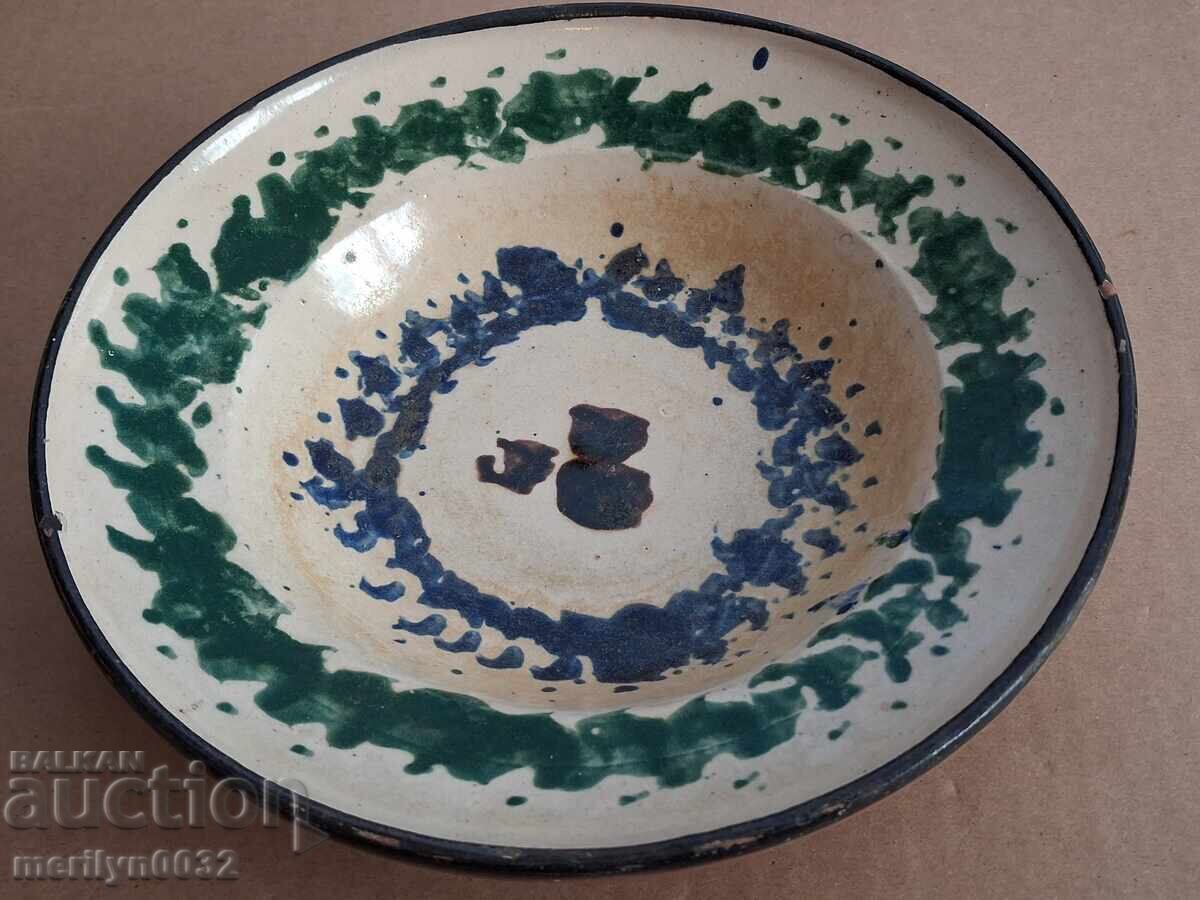 Licitație Oală veche de lut, ceramică, farfurie