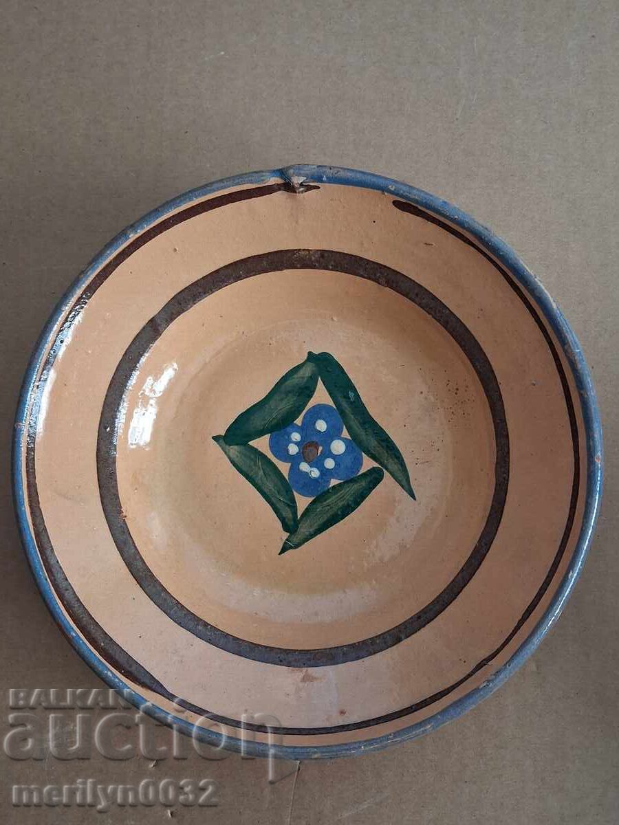 Oală veche de lut, ceramică, farfurie