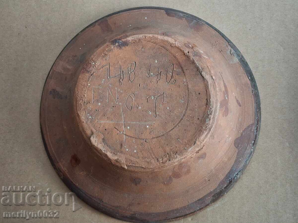 Licitație Oală veche de lut, ceramică, farfurie