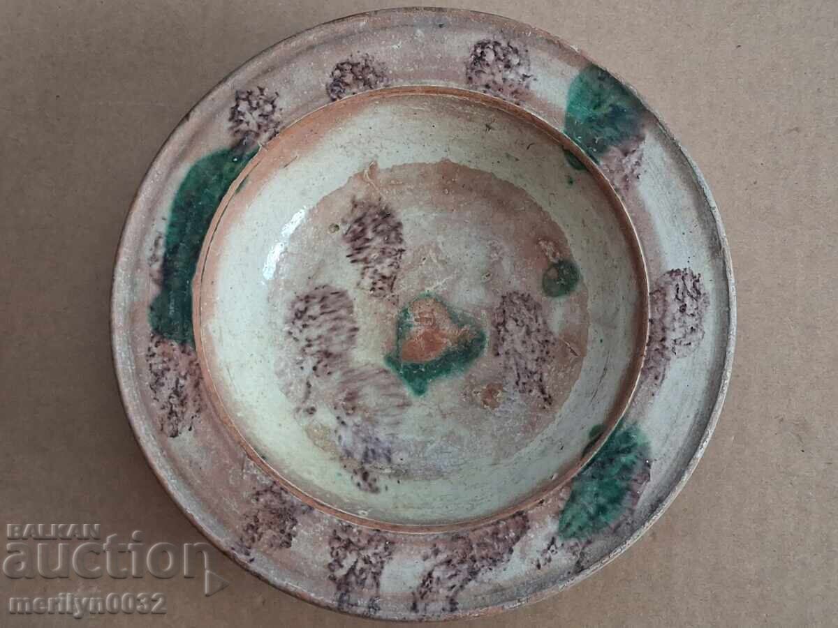 Oală veche de lut, ceramică, farfurie