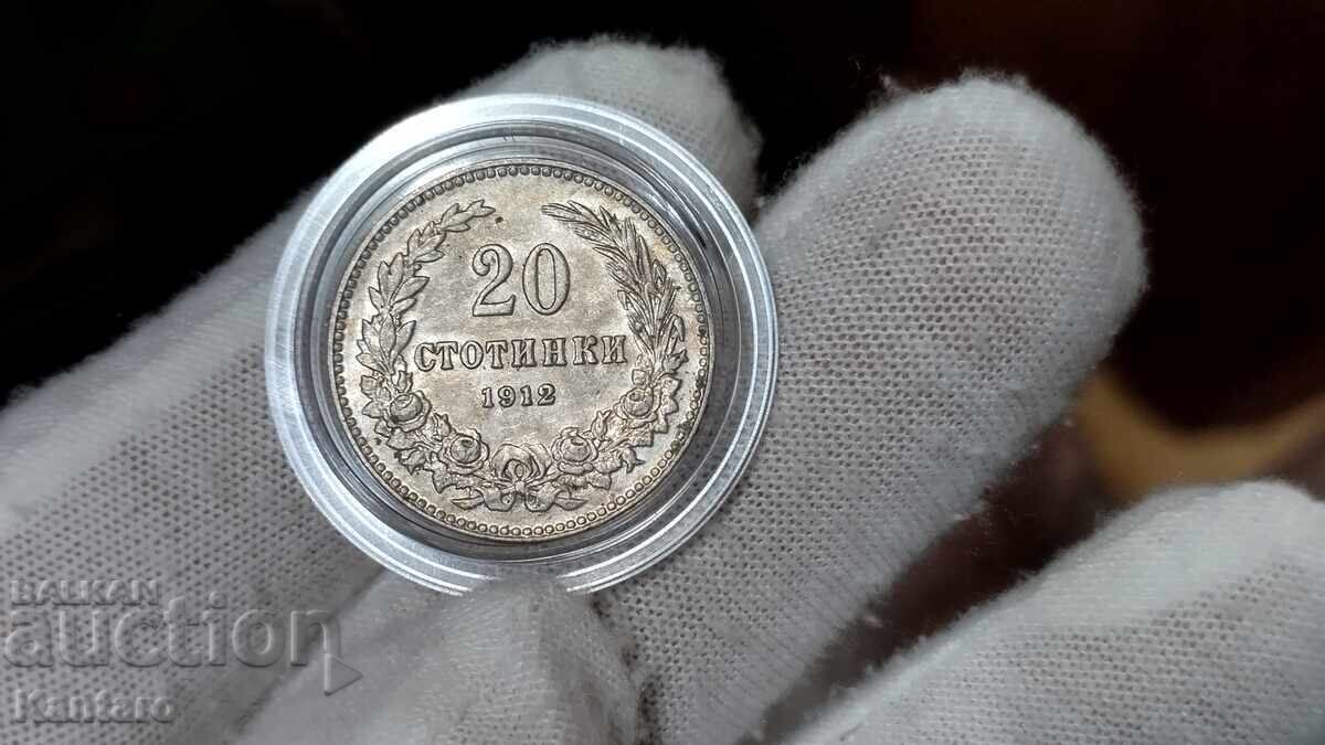 Licitație Monedă - BULGARIA - 20 de cenți - 1912