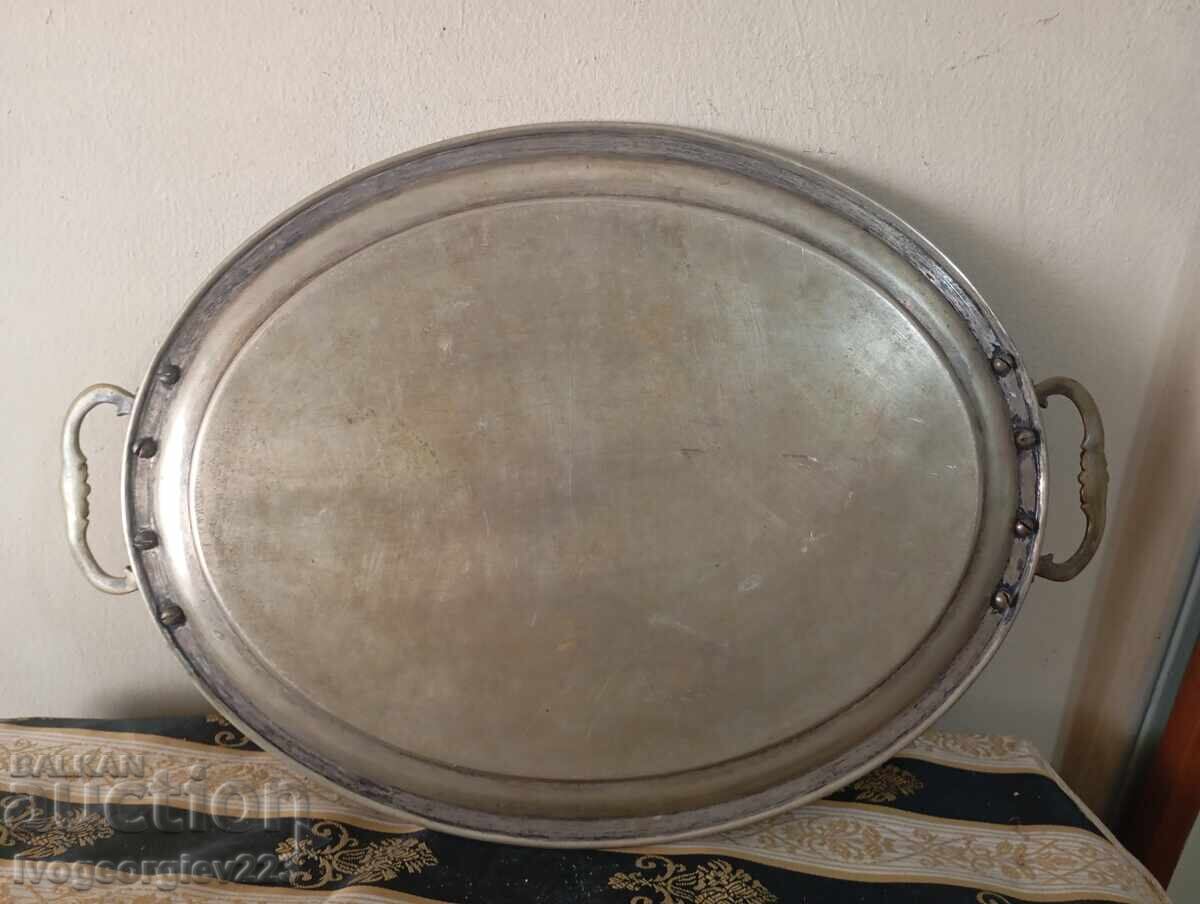 Tavă victoriană placată cu argint - 5