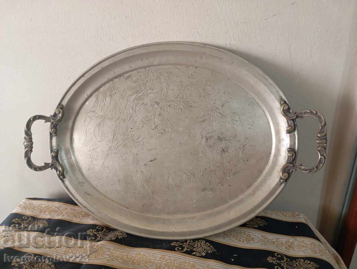 Tavă victoriană placată cu argint